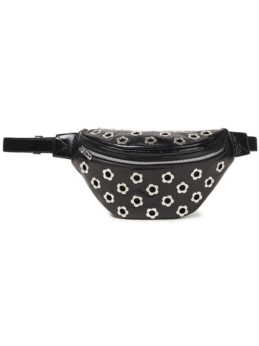 RARE McQ by Alexander McQueen Black Swallow Flower Stud Fanny Pack